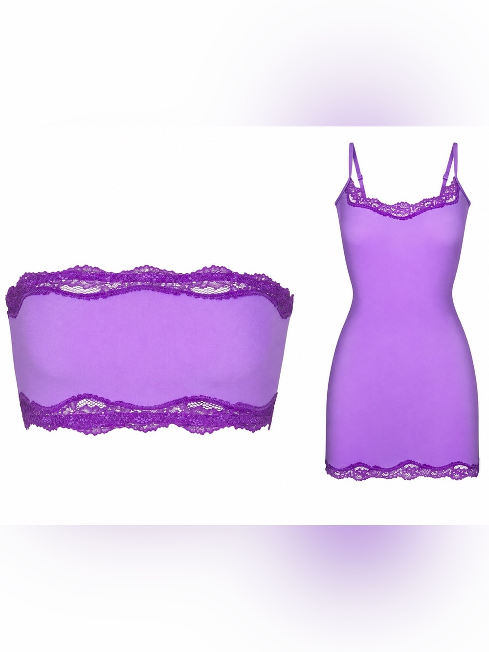 SKIMS FITS EVERYBODY LACE BANDEAU, DRESS ULTRA VIOLET XS/SMALL